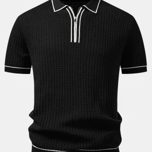 Carvoeiro | Polo de Malha com Zíper e Acabamento em Contraste