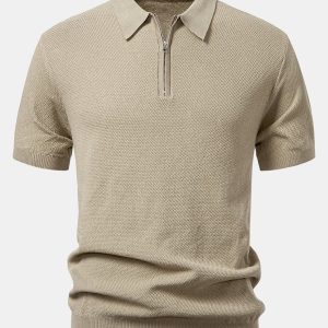 Amalfi | Camisa Polo de Malha Texturizada com Zíper