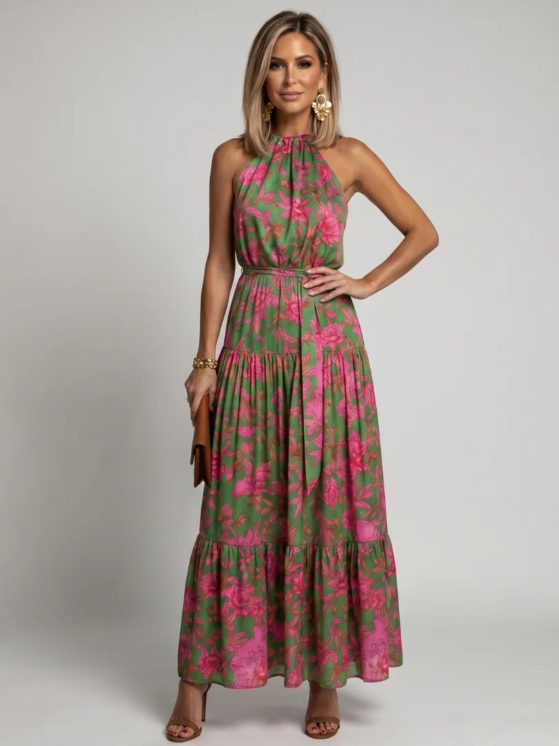 Alexandra | Vestido Midi com Alças Drapadas - Image 2