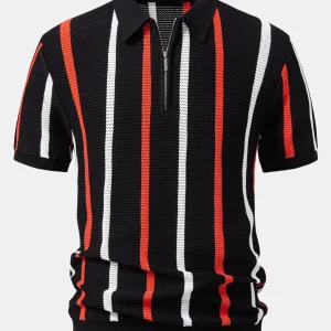 Baleal | Camisa Polo de Malha Listrada com Fecho
