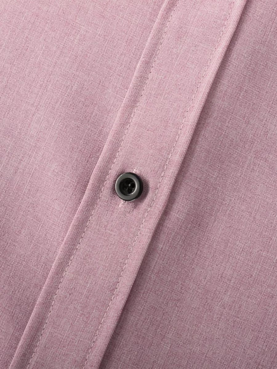 Baleal | Camisa Casual de Algodão de Cor Sólida para Homem com Botões e Manga Curta Transpirável - Image 6