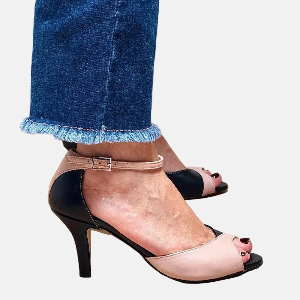 Albina | Sapatos de Salto Médio com Tira no Tornozelo