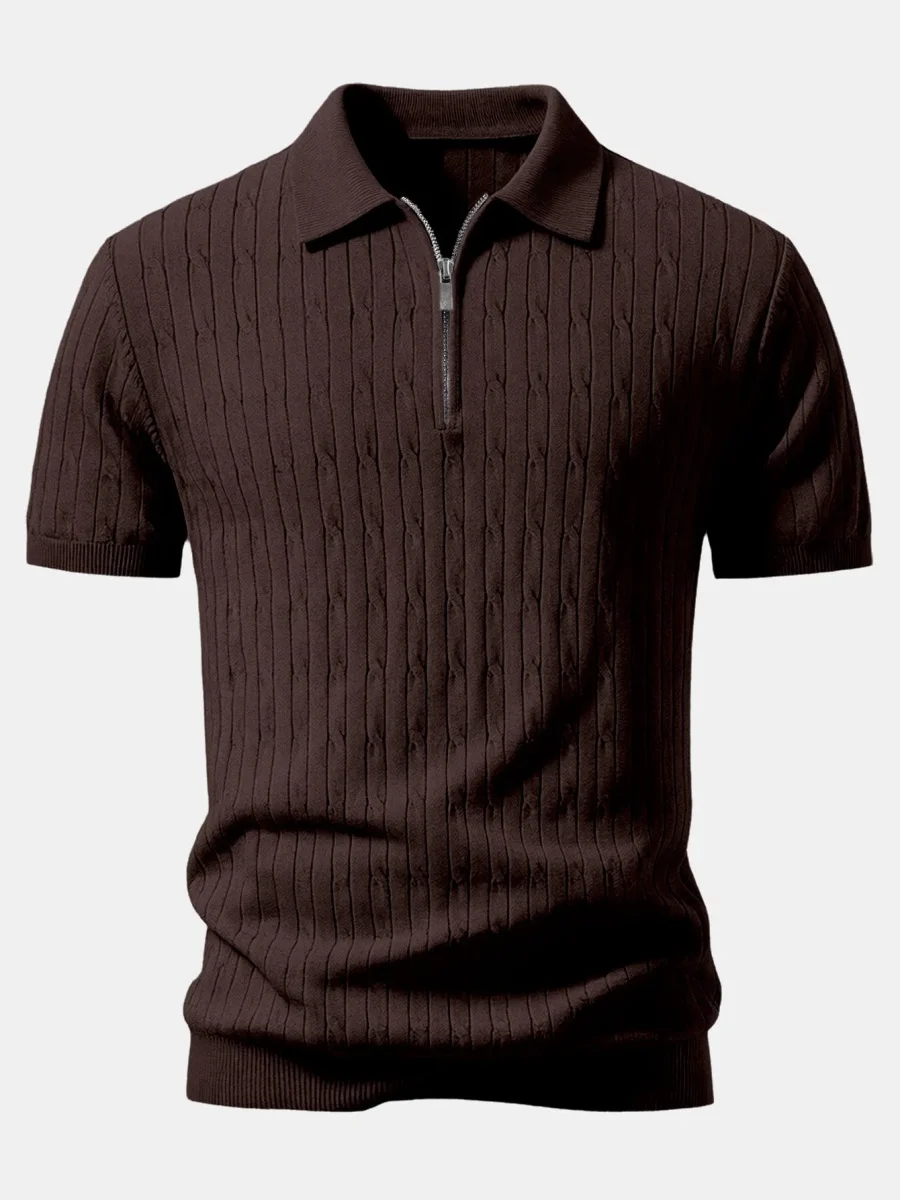 Kefalonia | Polo de Malha Jacquard Torcido com Zíper - Image 8