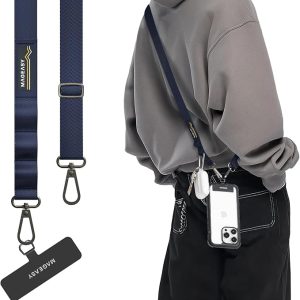 Alça Crossbody Universal para Smartphone MAGEASY Azul Escuro– Anti-Roubo e Anti-Queda (Cópia)