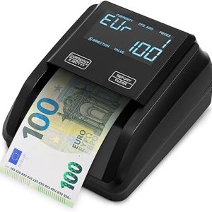 Detector de Notas Falsas e Contador 2 em 1 com Ecrã Tátil – Euros / USD / GBP – Portátil e Leve
