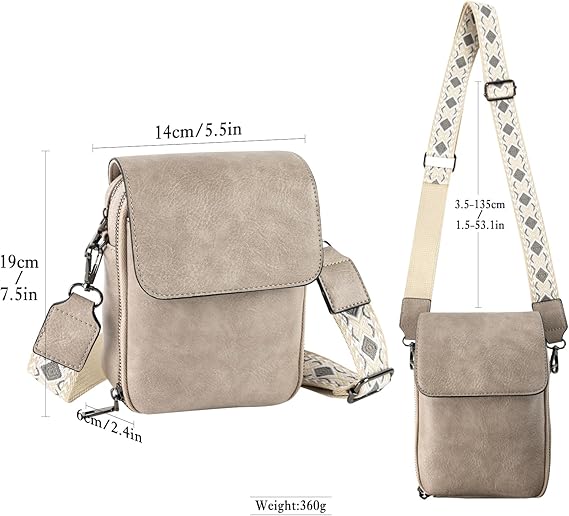Bolsa Transversal Feminina em Couro PU com Bloqueio RFID - Image 8