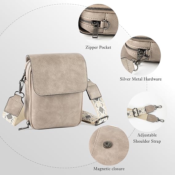 Bolsa Transversal Feminina em Couro PU com Bloqueio RFID - Image 6