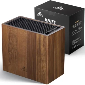 Suporte Premium para Facas de Cozinha em Madeira de Acácia
