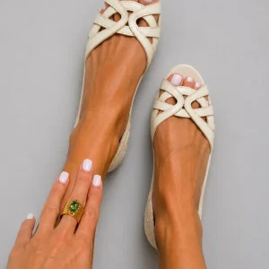 Camilla | Sandálias Trançadas Creme Elegante