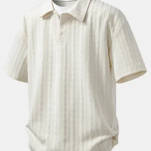 Vernazza | Polo Relax Fit 2 em 1 Twist Jacquard com Decote em V