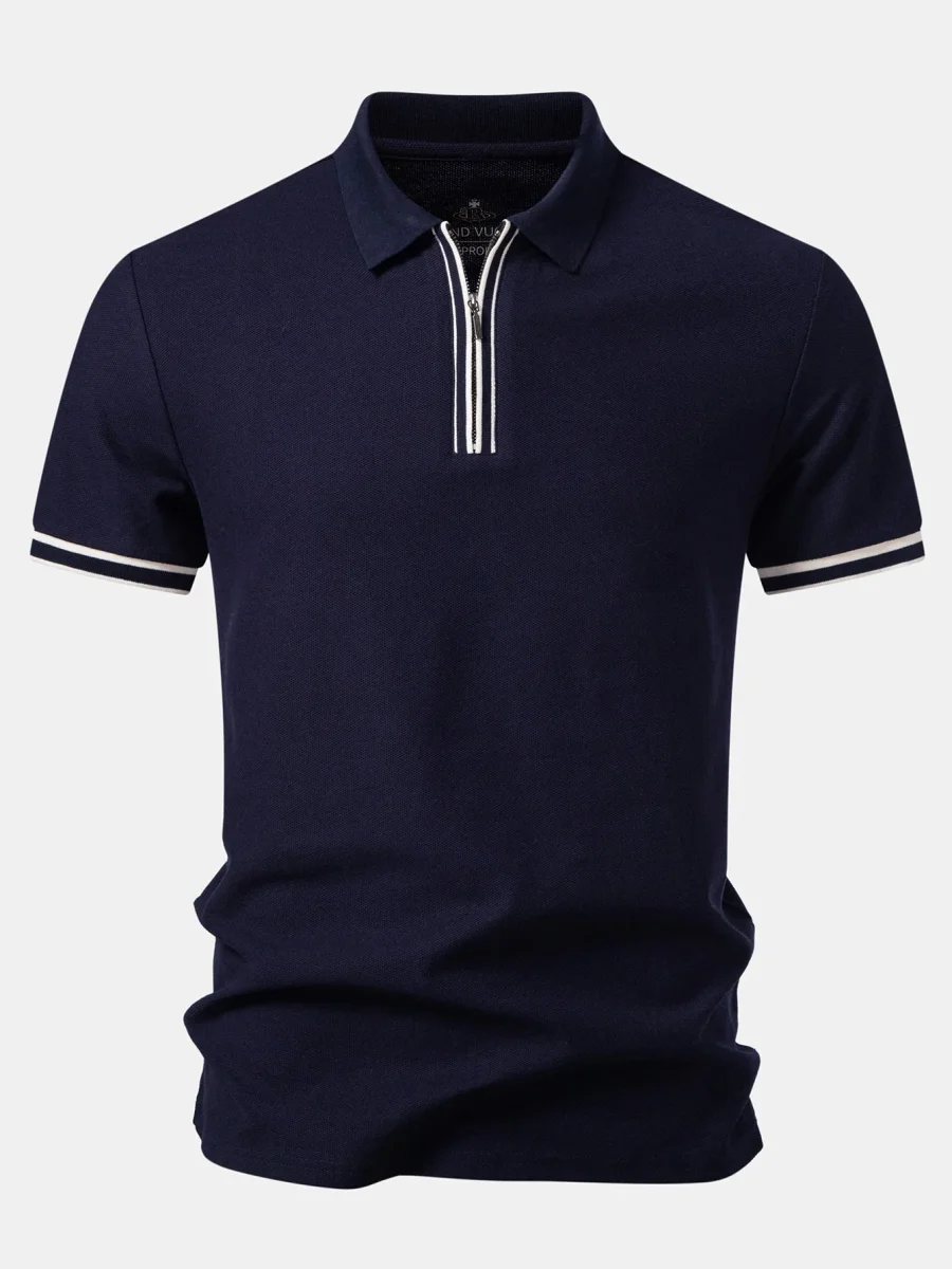 Corfu | Polo com Zíper e Detalhes em Contraste