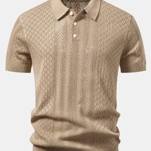 Tropea | Polo de Malha Abertamente Jacquard Geométrico