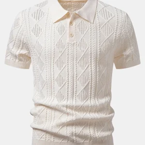 Taormina | Polo de Malha Aberta em Jacquard Geométrico