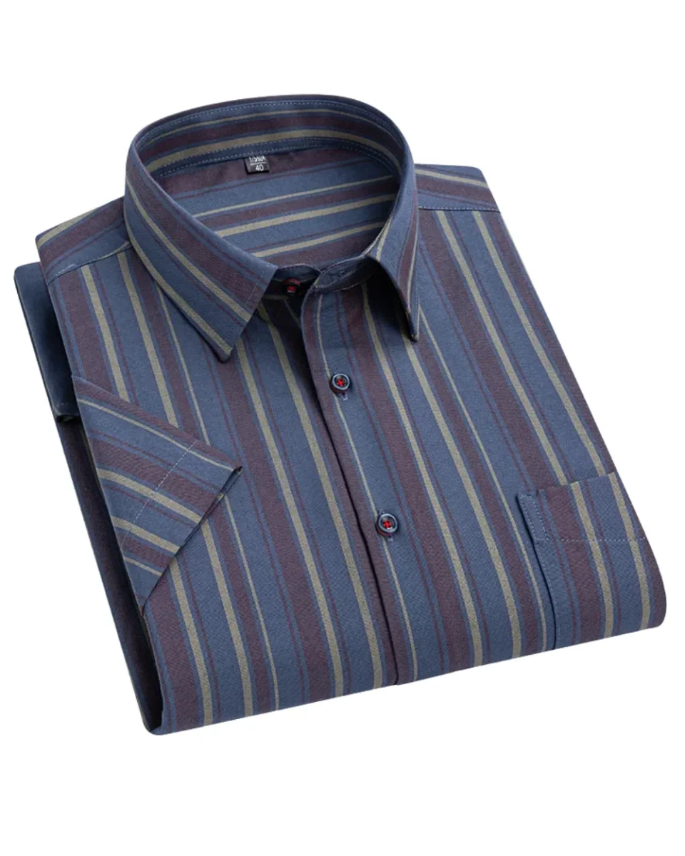 Marinha | Givalli - Camisa de Algodão de Manga Curta