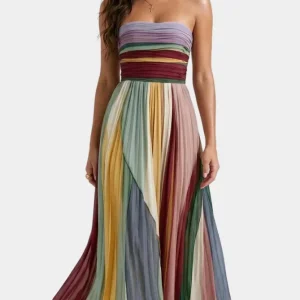 Lurdes | Vestido Plissado Multicolorido