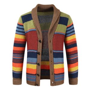 Milfontes | Casaco de Malha com Lapela em Cores para Homem