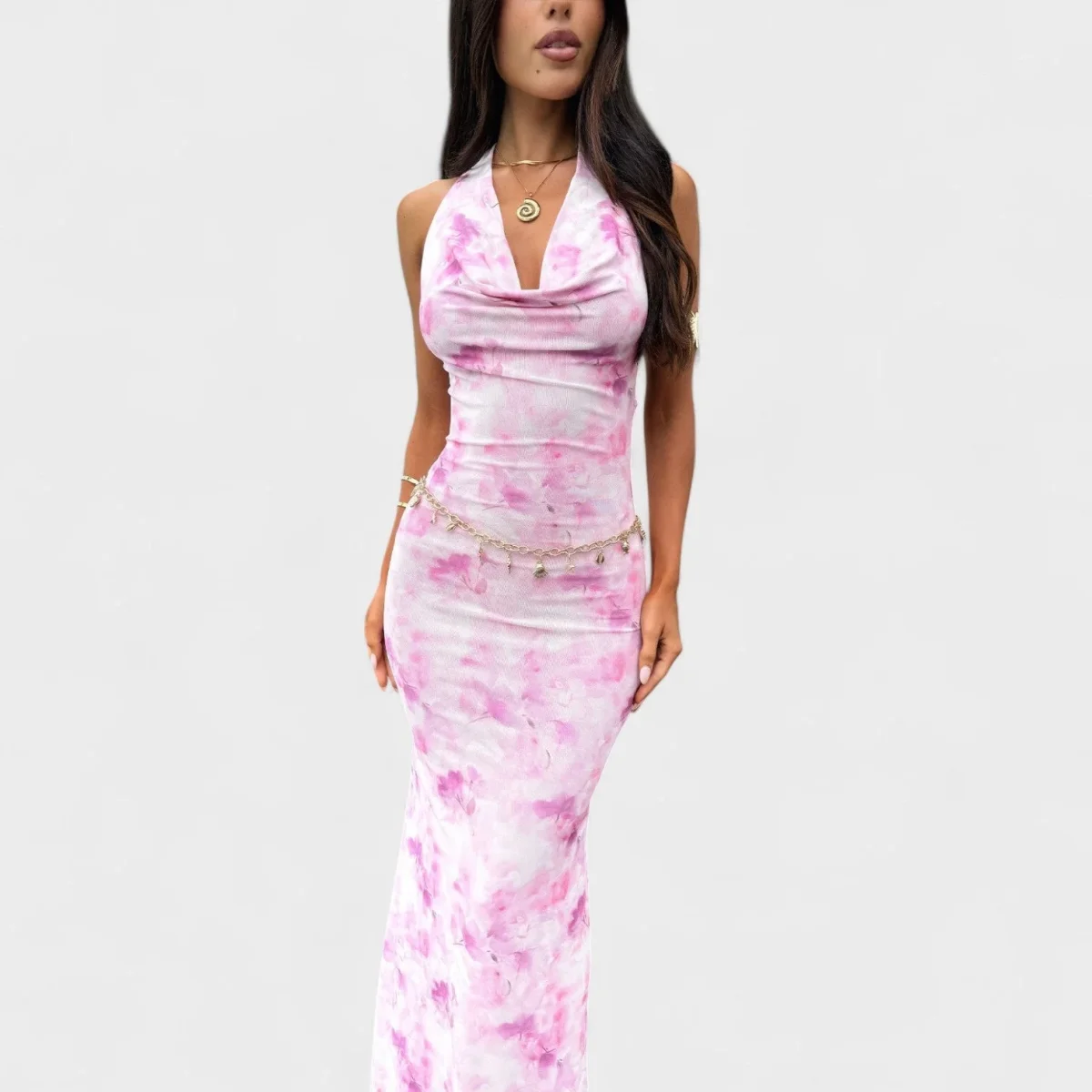 Donzília | Vestido Floral Cor | De | Rosa - Image 3