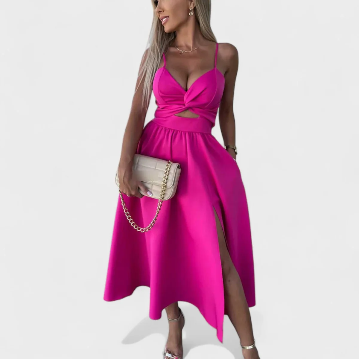 Célia | Vestido Midi com Abertura - Image 3